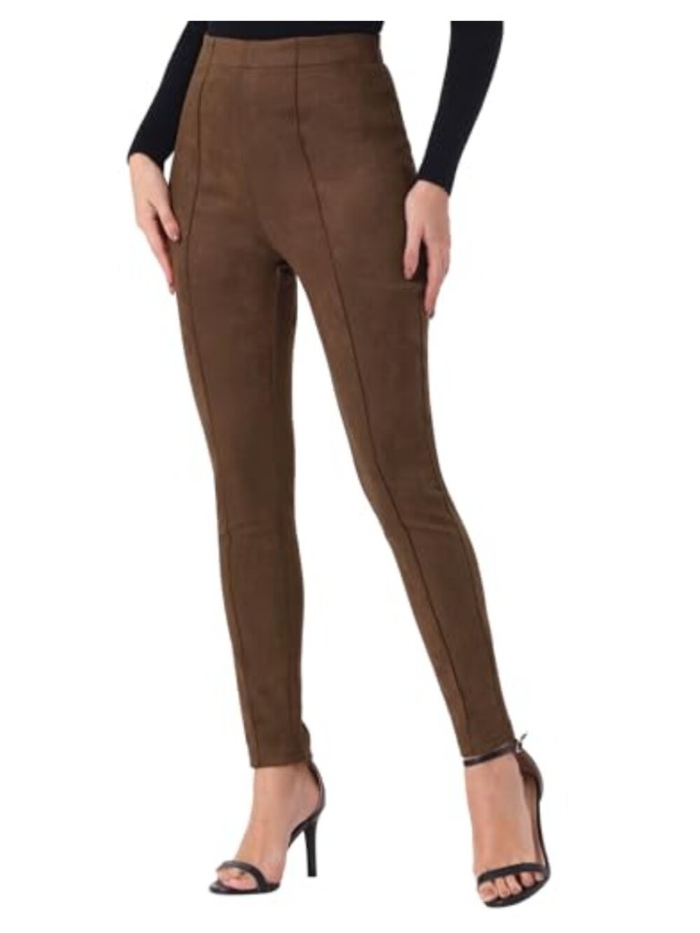 Faux Suede High Waist Skinny Leggings Casual Pants